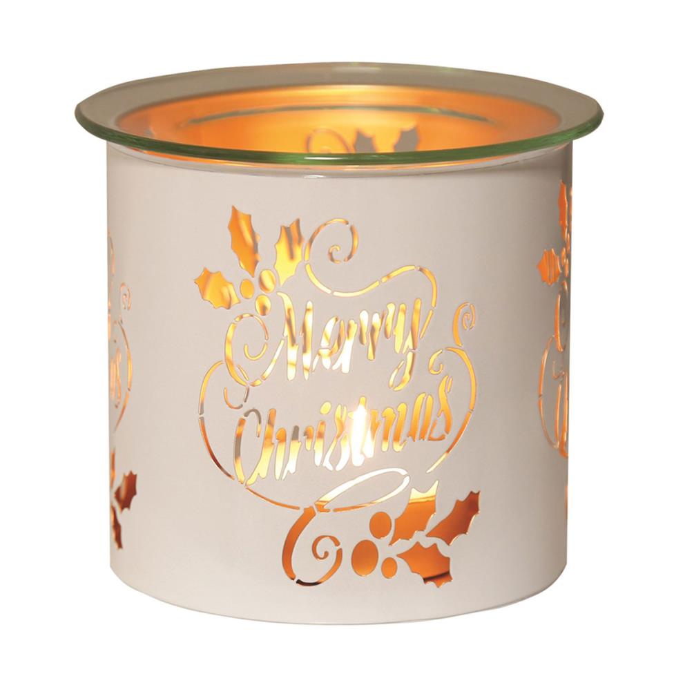 Aroma White & Gold Merry Christmas Jar Sleeve & Wax Melt Warmer £6.29